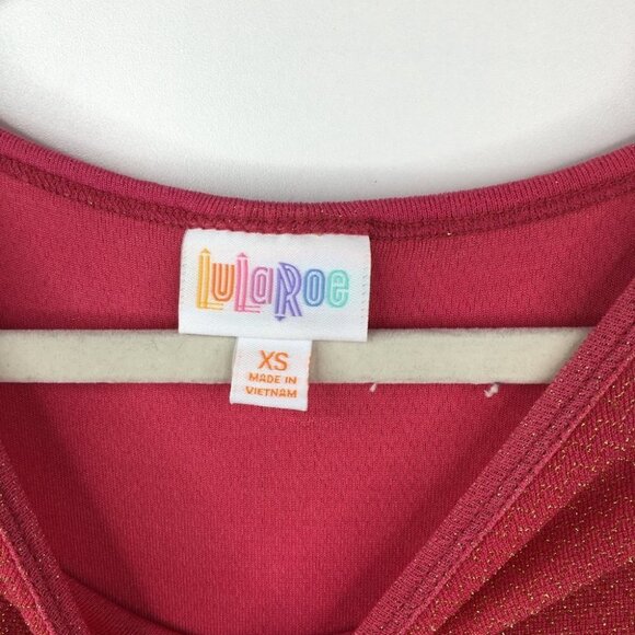 XS New Lularoe Irma Red Pink Gold - Picture 4 of 6